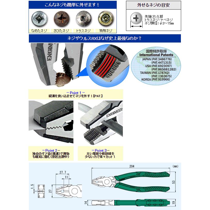 ENGINEER エンジニア】作業工具 ネジザウルスRX【PZ-59】 【進化した