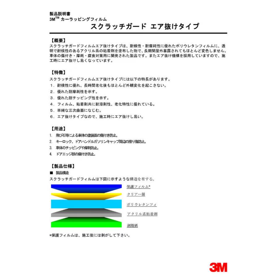 3M スリーエム ジャパン スクラッチガードフィルム SJ6595JP-ABF カーラッピングフィルム 透明 1220mm 切り売り 5mの画像
