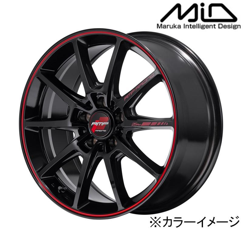 SUPERTEAM 完組ホイール ブラック/レッド早いもん勝ち‼️ マルカサービス MID アルミホイール1本 RMP RACING R25 Plus 17インチ