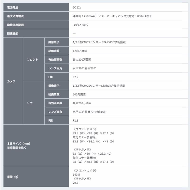コムテック（Comtec） ZDR-850R ドライブレコーダー 360°カメラ+
