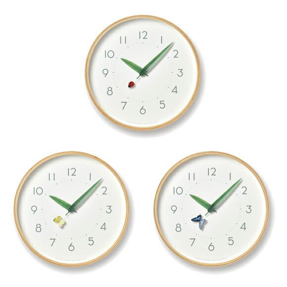 Lemnos レムノス 掛け時計 タカタレムノス 蝶 てんとう虫 掛時計 子供部屋 プレゼント かわいい とまり木の時計 TL-SUR18-16 掛け時計、壁掛け時計