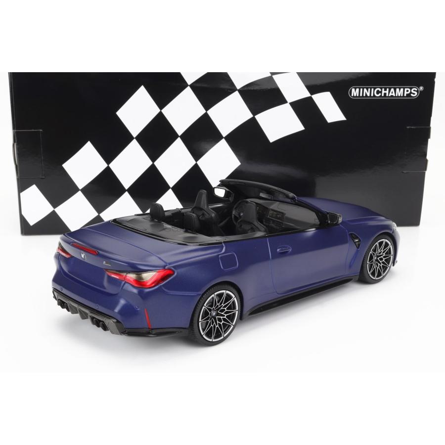 ミニカー 1/18 BMW 4シリーズ M4 ミニチャンプス MINICHAMPS 1/18 BMW 4-SERIES M4 CABRIOLET 2020 BLUE MET 155021030｜a-mondo2｜02