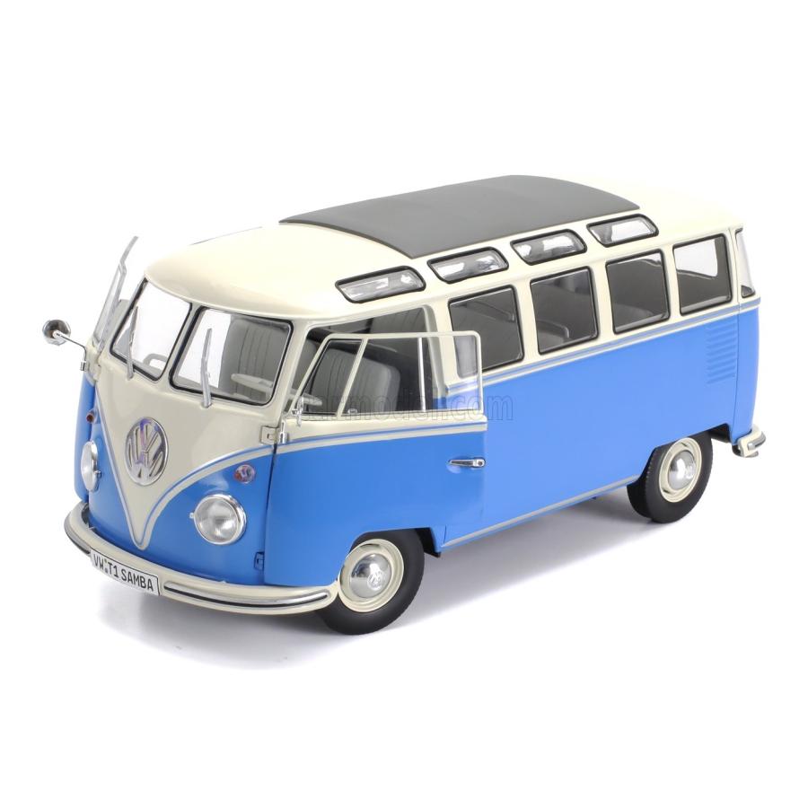 Volkswagen T1 Samba 1962 Bleu/Blanc - Solido 1/18 Miniature S1813401