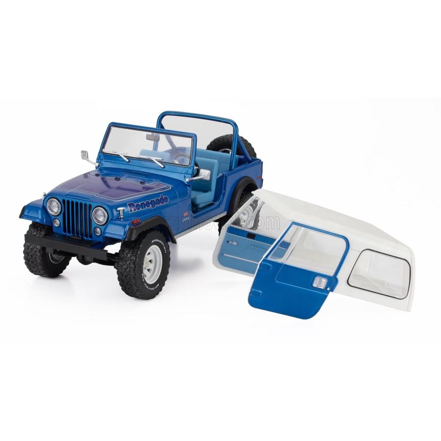 Jeep CJ7 (1997) ファンクショナルドアダイキャストミニカーブルー青 Jeep CJ7 (1997) ファンクショナルドアダイキャストミニカーブルー青