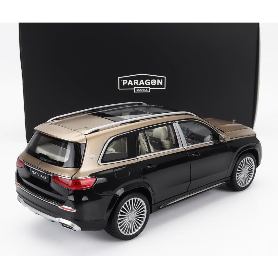 ミニカー 1/18 マイバッハ GLSクラス SUV PARAGON-MODELS 1/18 MERCEDES BENZ MAYBACH GLS-CLASS GLS600 4-MATIC (X167) 2019 GOLD BLACK 98402LHD｜a-mondo2｜02