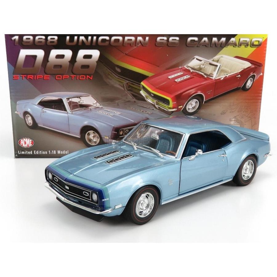 ミニカー アメ車 1 18 シボレー カマロ Acme Models Chevrolet Camaro Z 28 Coupe Unicorn 1968 Light Blue Met A A ミニカーショップ ええもん堂 通販 Yahoo ショッピング
