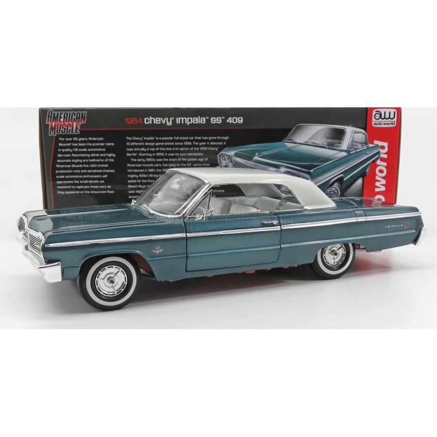 ミニカー アメ車 1 18 シボレー インパラ Autoworld Chevrolet Impala 1964 Blue Met White Amm1219 06 Amm1219 06 ミニカーショップ ええもん堂 通販 Yahoo ショッピング