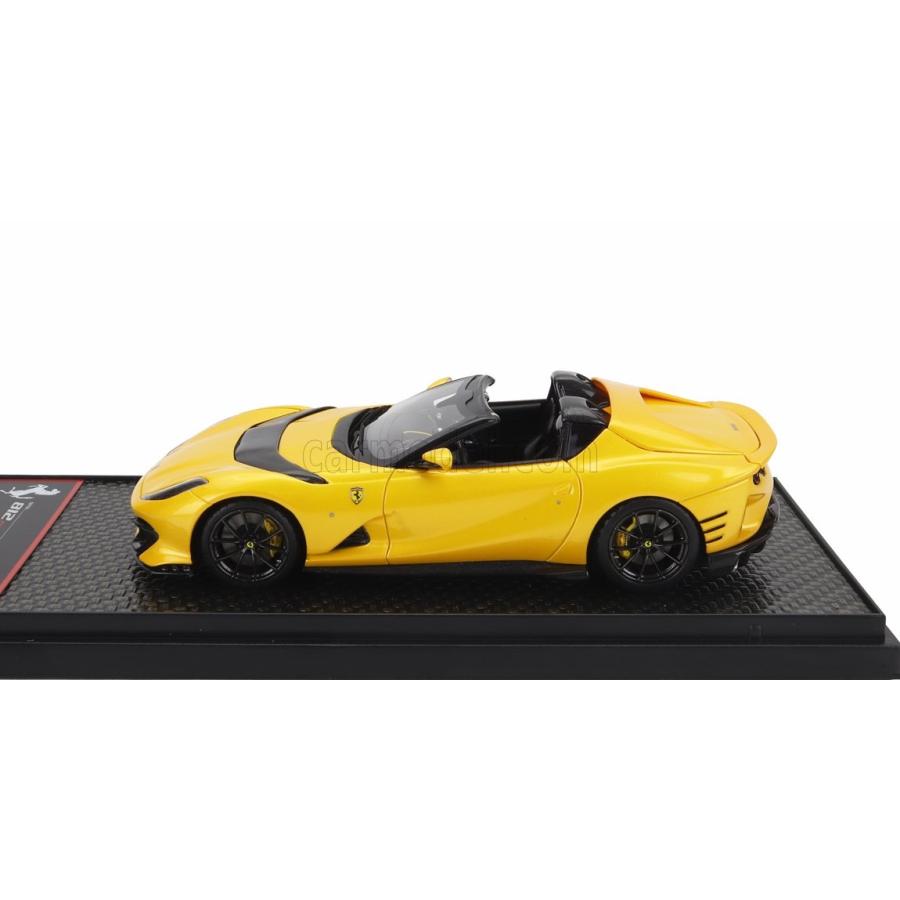 ミニカー 1/43 フェラーリ 812 BBR-MODELS 1/43 FERRARI 812 COMPETIZIONE A SPIDER 2022 - BLACK WHEELS GIALLO TRISTRATO - YELLOW MET BBRC263A1｜a-mondo2｜03