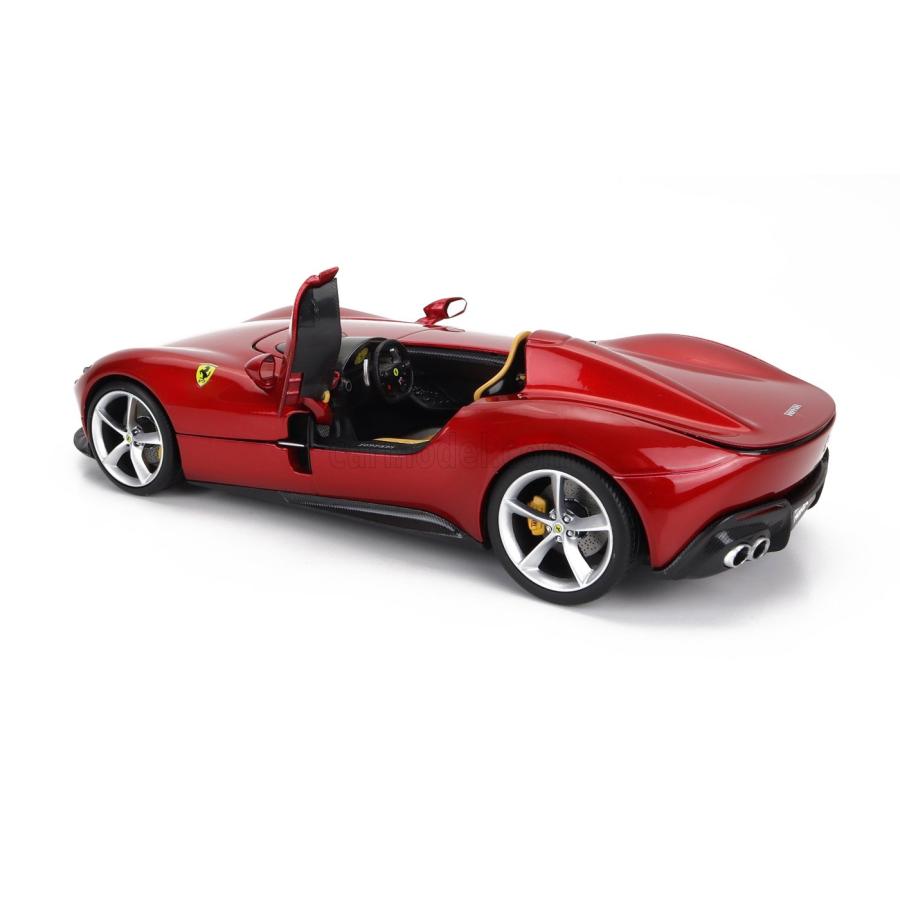 ミニカー 1/18 フェラーリ モンザ ブラーゴ BURAGO 1/18 FERRARI MONZA SP1 2018 RED MET BU16909RM｜a-mondo2｜08