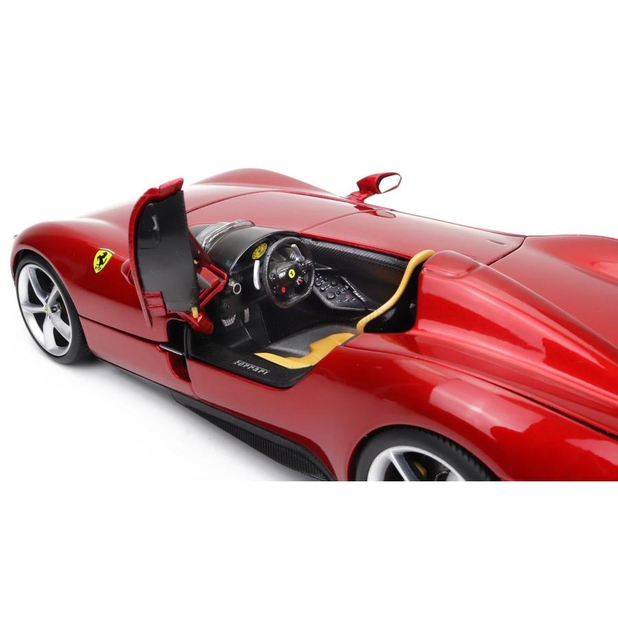 ミニカー 1/18 フェラーリ モンザ ブラーゴ BURAGO 1/18 FERRARI MONZA SP1 2018 RED MET BU16909RM｜a-mondo2｜09