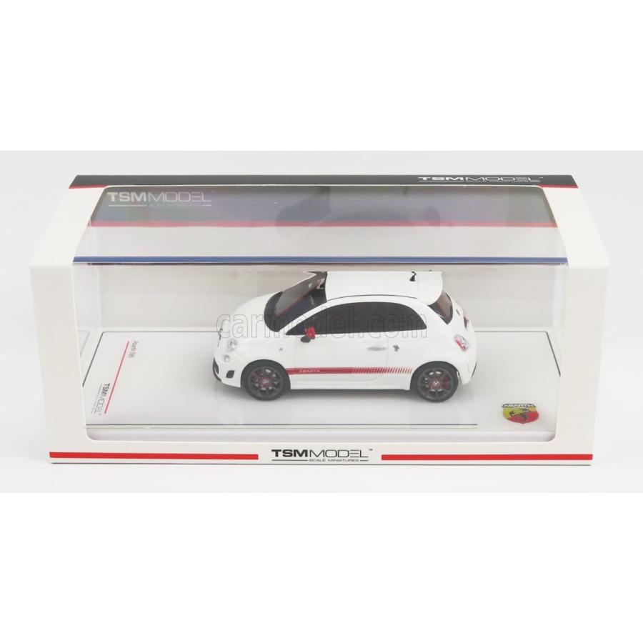 ミニカー 1/43 アバルト 595 TRUESCALE 1/43 FIAT NUOVA 500 ABARTH 595 2010 WHITE RED TSM430616｜a-mondo2｜06