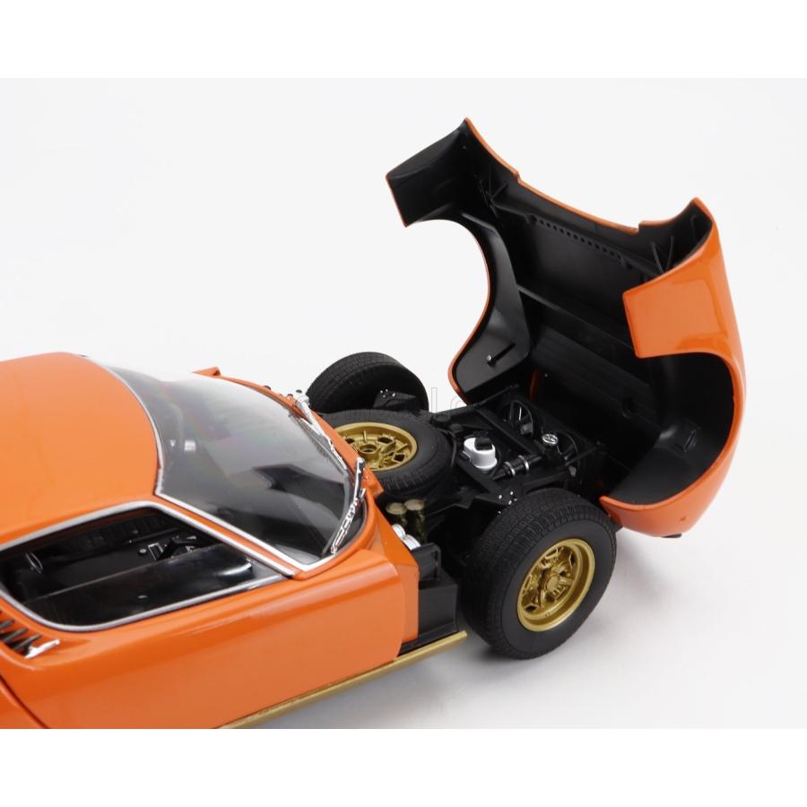 ミニカー 1/18 ランボルギーニ ミウラ SV WELLY 1/18 LAMBORGHINI MIURA SV 1971 ORANGE GOLD WE18017OR｜a-mondo2｜08