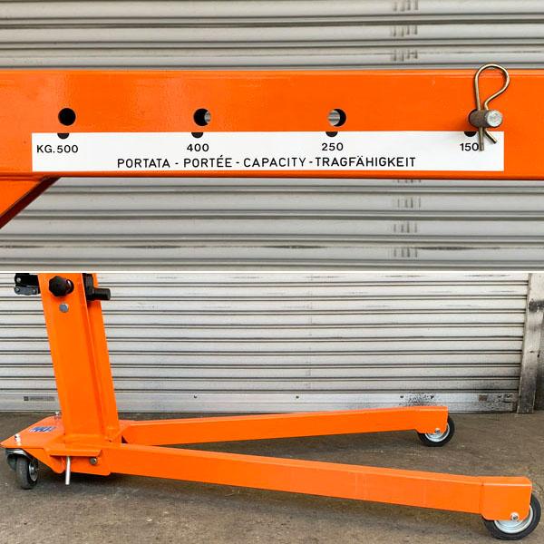 引取限定・大阪吹田】OMCN 500kg エンジンクレーン GP5/DE / 折り畳み 