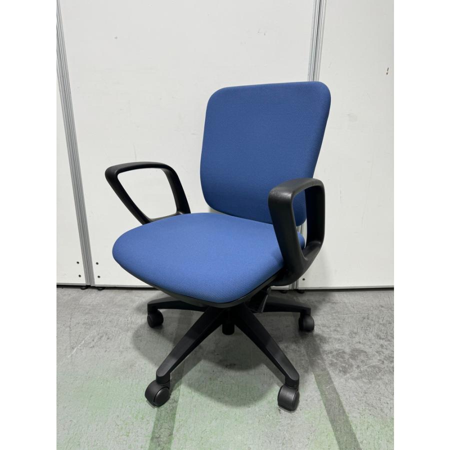 未使用品」 ウチダ オフィスチェア Mi 事務椅子 肘付き 布 ブルー MiF 