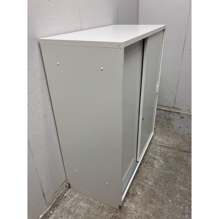 豊国工業 スチール書庫 引戸書庫 鍵付き 幅900×奥行450×高さ1110mm 