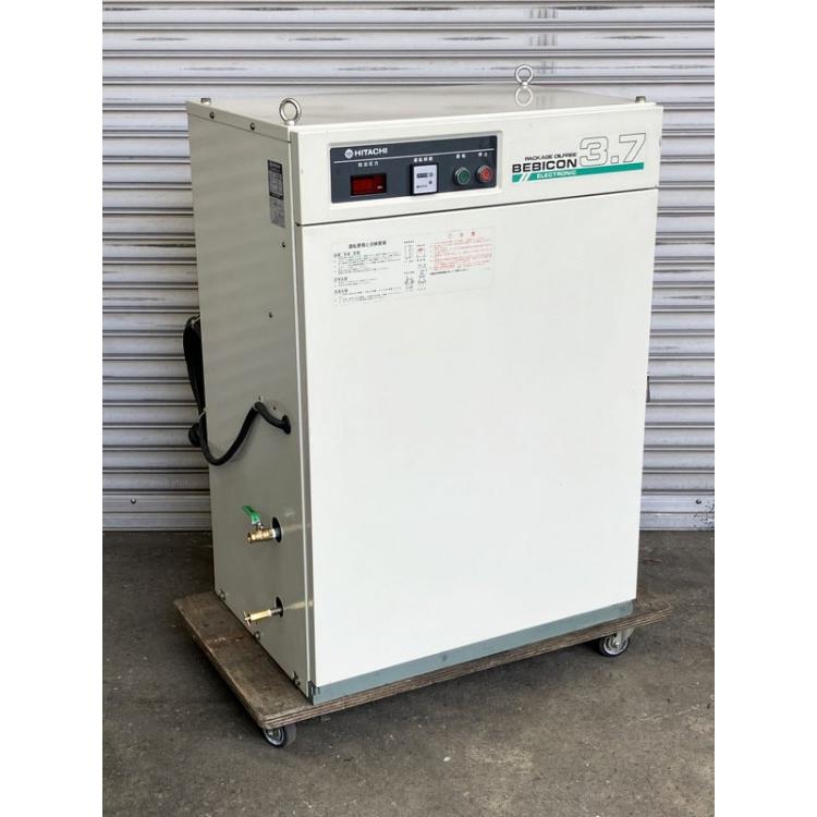 分解整備済】日立 3.7kW 5馬力 オイルフリー パッケージコンプレッサー 