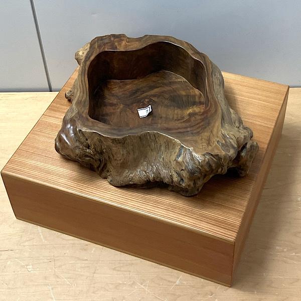 引取限定】天然木 一枚板 飾り台 無垢材 自然木 オブジェ 流木風 彫刻