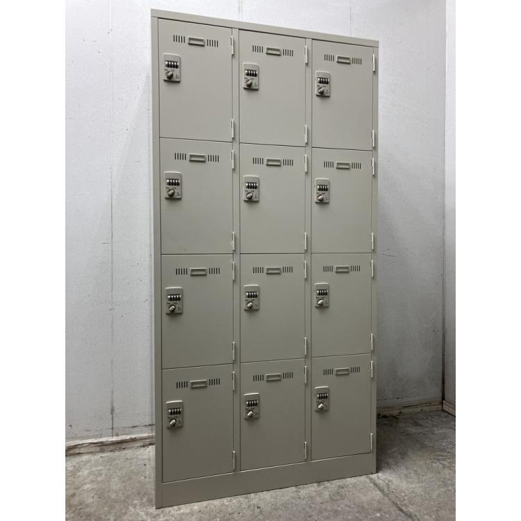 □中古品□ 生興 12人用ロッカー LKD-12 ※キズ有/側面小穴有 : 無限堂 