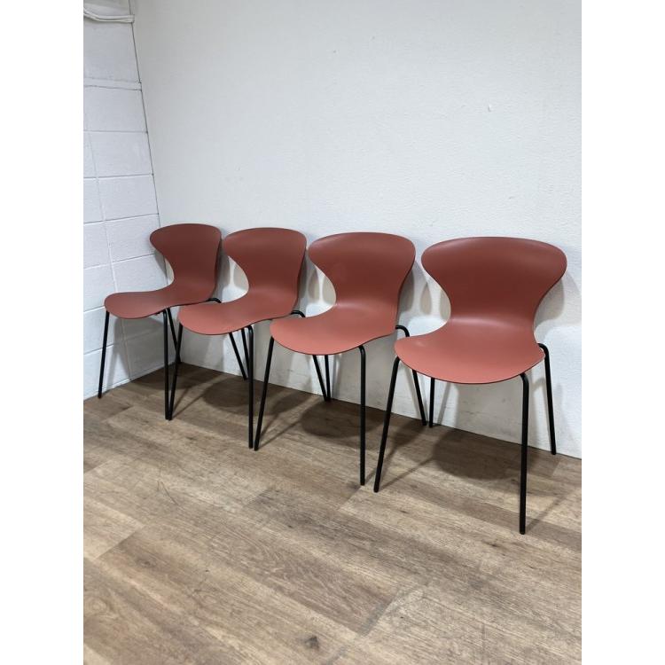 □中古品□ ADAL スタッキングチェア4脚セット M8017-10REC ※小キズ有 