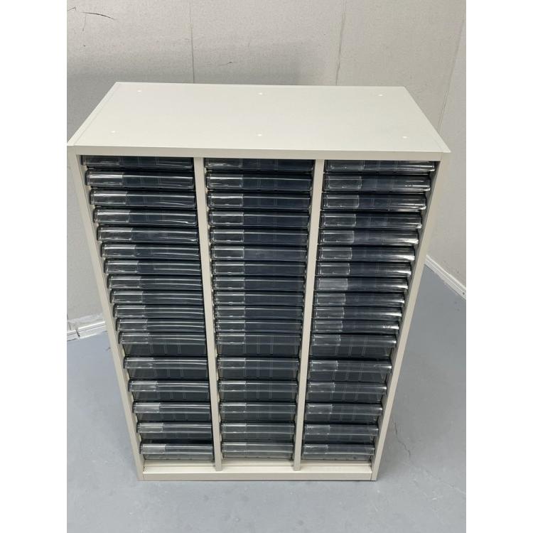 オカムラ レターケース A4サイズ (浅11段・深6段) 幅800×奥行450×高さ1190mm スチール書庫 プラスチックキャビネット  (中古品)_2