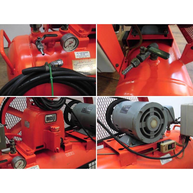 明治（meiji） 中古 ※60Hzプーリ 1.5kW 2馬力 給油式レシプロ