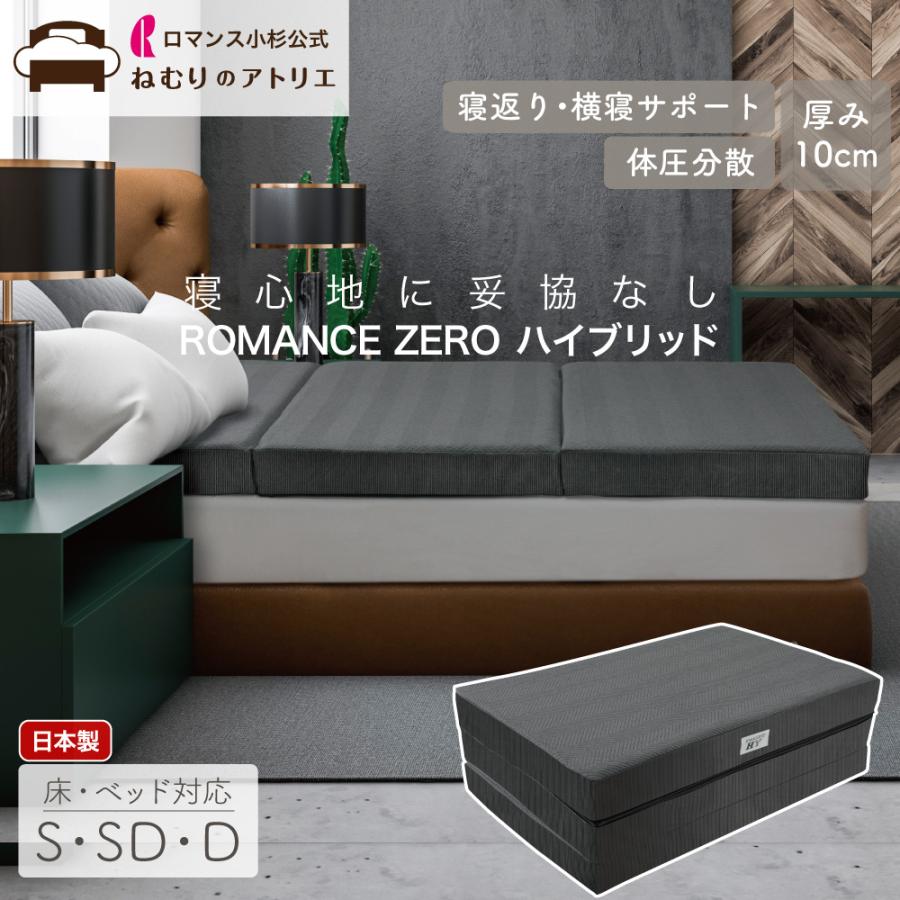 ロマンス小杉 体圧分散 マットレス 10cm 中反発 三つ折り 折りたたみ 