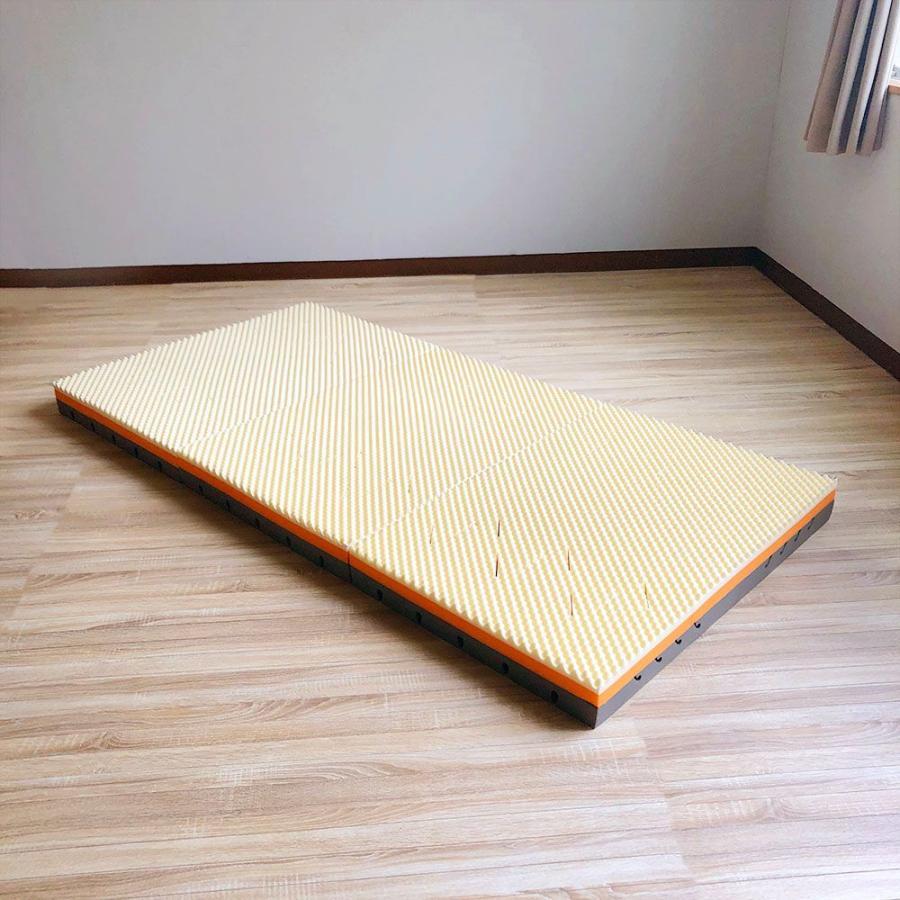 体圧分散 マットレス 10cm 中反発 三つ折り 折りたたみ 腰痛 セミダブル 三つ折りマットレス 折りたたみマットレス 敷布団の画像