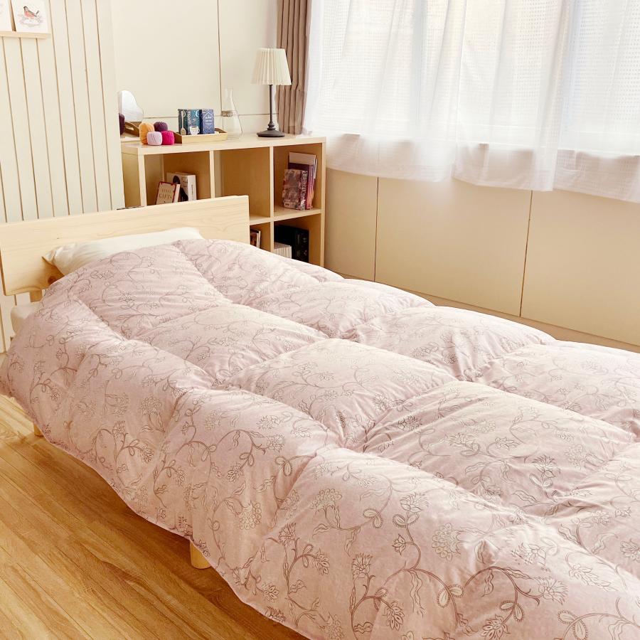 ロマンス小杉 羽毛布団 シングル ダウン93％ 立体キルト 日本製