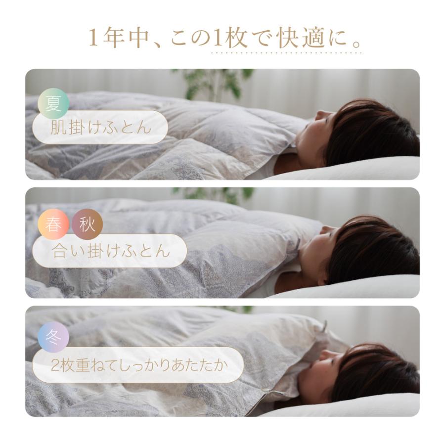 ロマンス小杉 2枚合わせ羽毛布団 ダブル 冬 ポーランドマザーホワイト