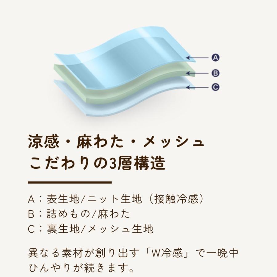 敷きパッド 接触冷感 セミダブル 麻わた 涼感 冷感 夏用 ひんやり 冷