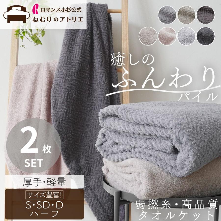 ロマンス小杉 タオルケット ダブル 2枚セット おしゃれ 厚手 肌