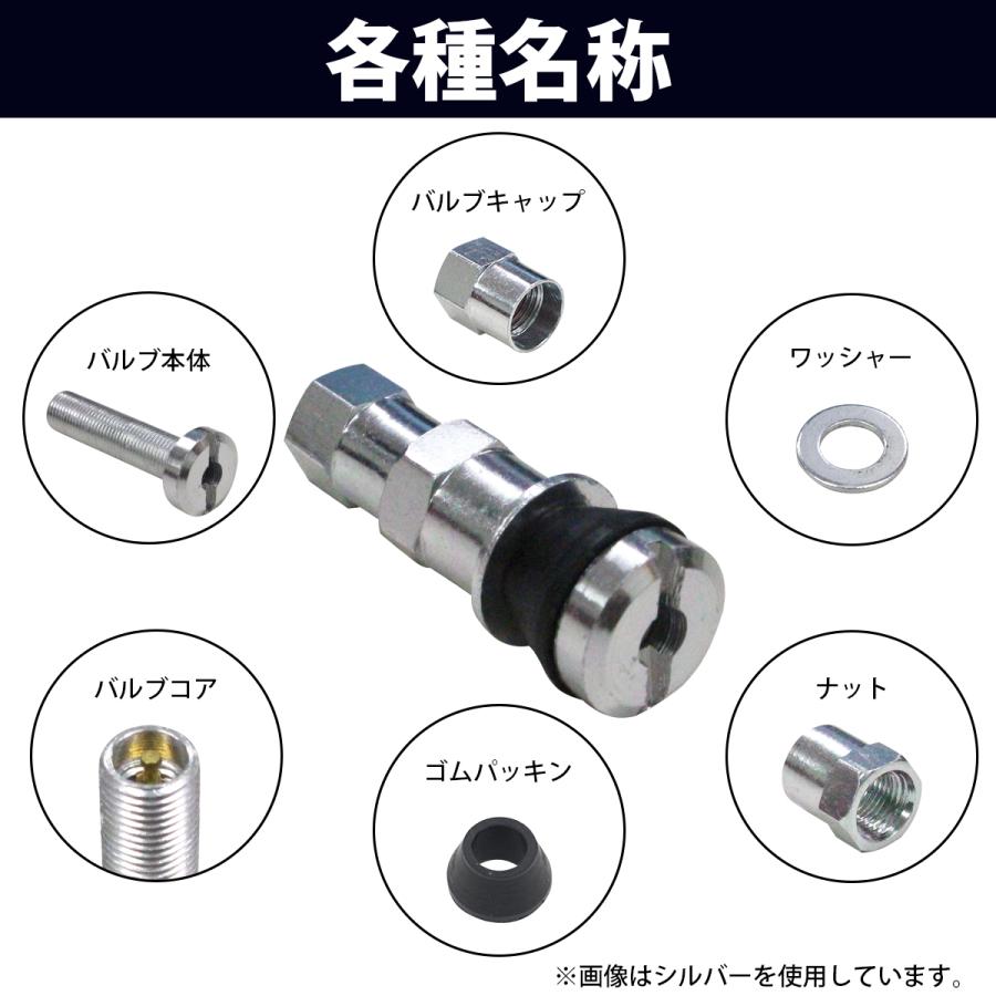 送料220円】汎用 [黒 ブラック] エアバルブ クランプイン 10本 セット 