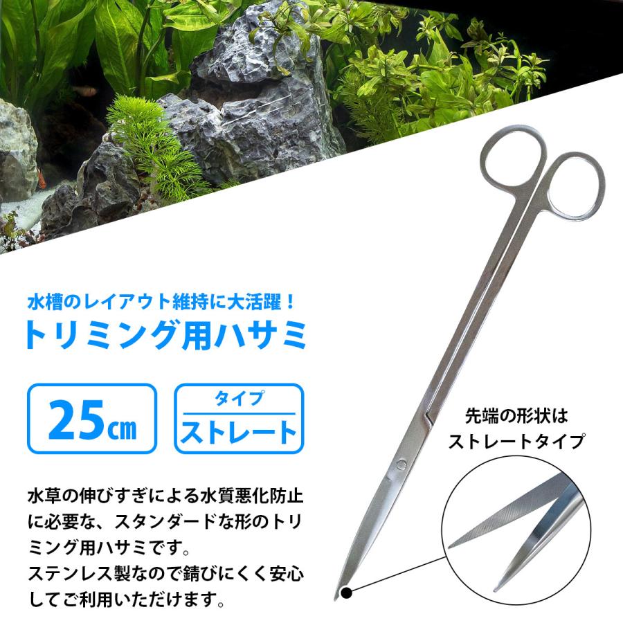 送料220円】水槽 ハサミ [ 25cm ] 水草 トリミング 用 ステンレス