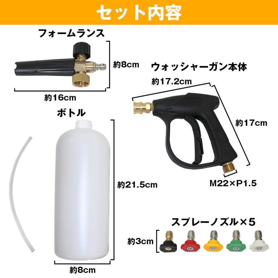 ケルヒャー 互換 フォームガン 高圧洗浄機 M22 14mm ショート スプレー