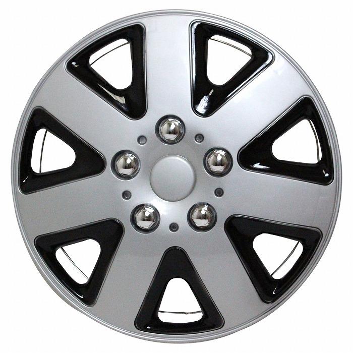ABS樹脂 ホイールカバー キャップ 14インチ シルバー×ブラック