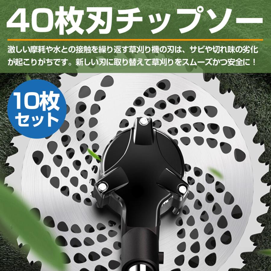 10枚] セット 草刈り機 チップソー 替刃 外径 255mm 刃数 40枚刃 穴径