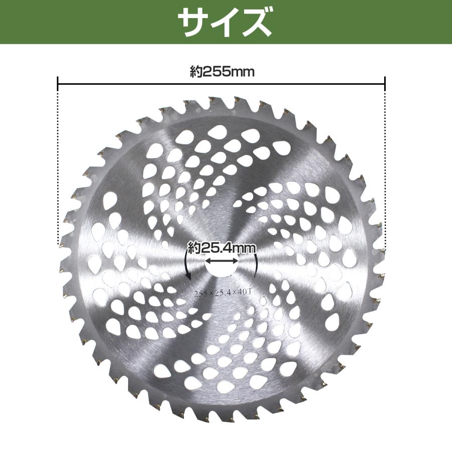 10枚] セット 草刈り機 チップソー 替刃 外径 255mm 刃数 40枚刃 穴径