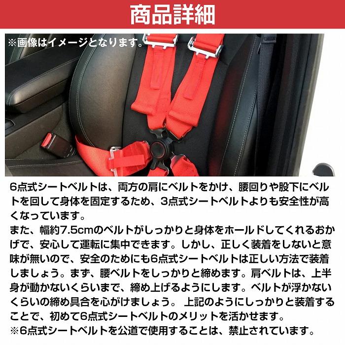 6点式』カムロック式 レーシング シートベルト 青/ブルー 6点留め
