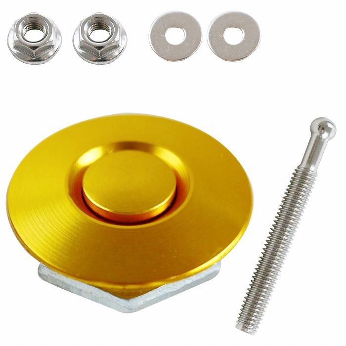 送料220円】【32mm×53mm】汎用 プッシュ式 ボンネット ピン 金