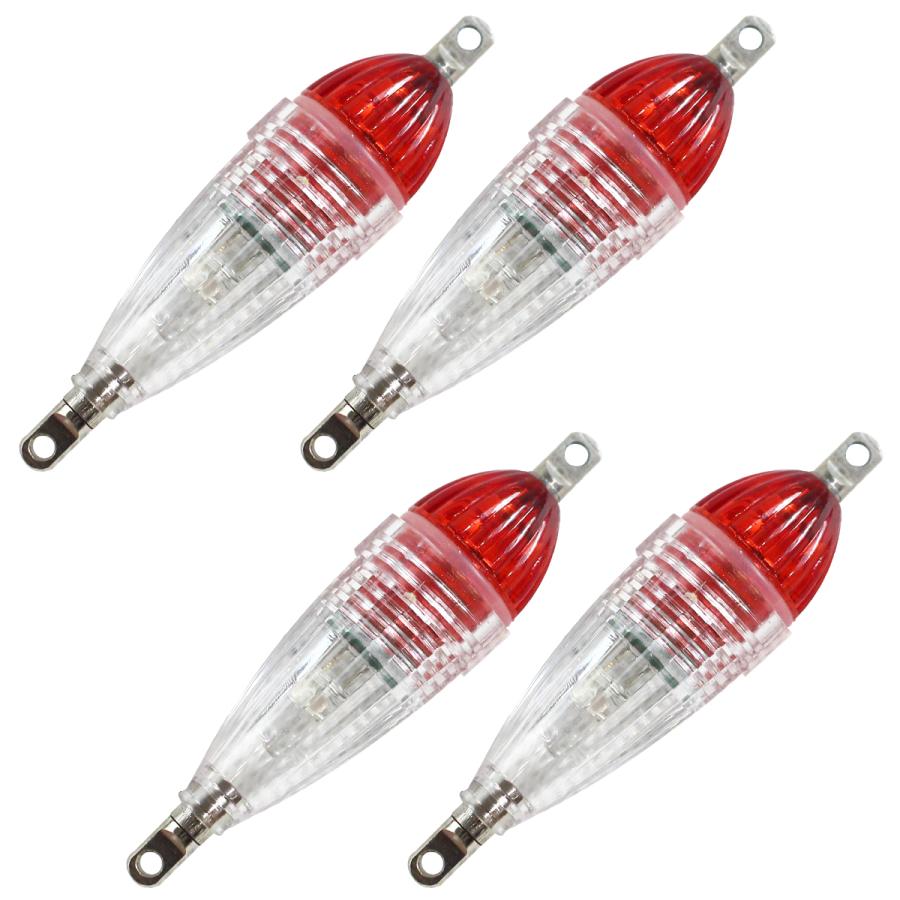 クリアランスsale 期間限定 集魚灯 単色セット レッド4本セット 夜釣り イカ釣りの必需品 水中ライト 6cm いか釣り アオリイカ コウイカ 水中 Led ライト Quran Unv Edu Sd