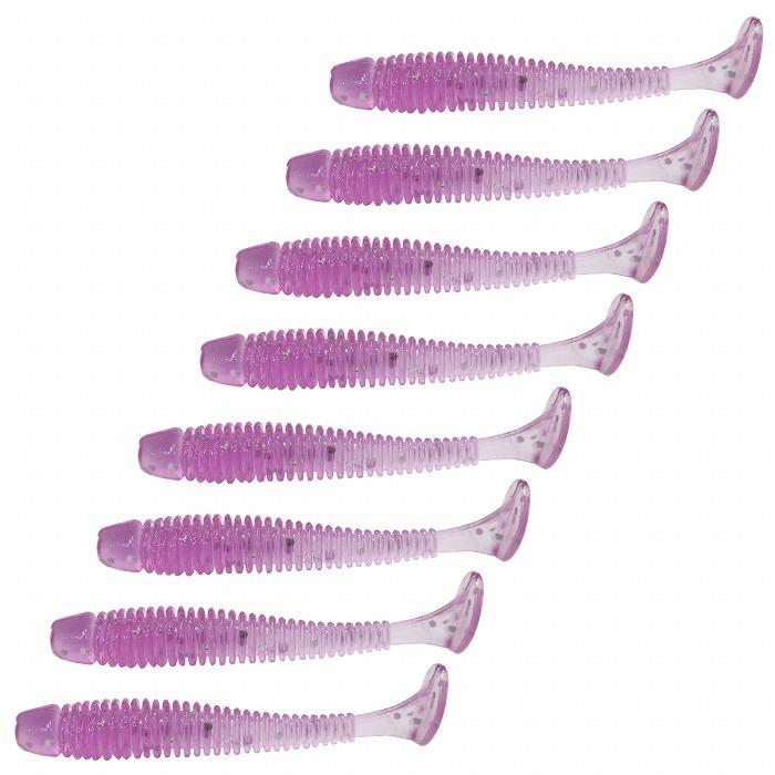 ソフトルアー 8個セット ワームセット パープル 紫 2.3インチ 6cm/60mm