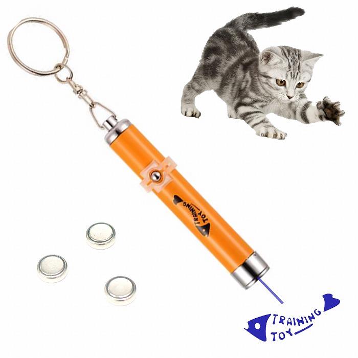 猫用おもちゃ LEDレーザーポインター LEDライト イエロー/黄色 : エー