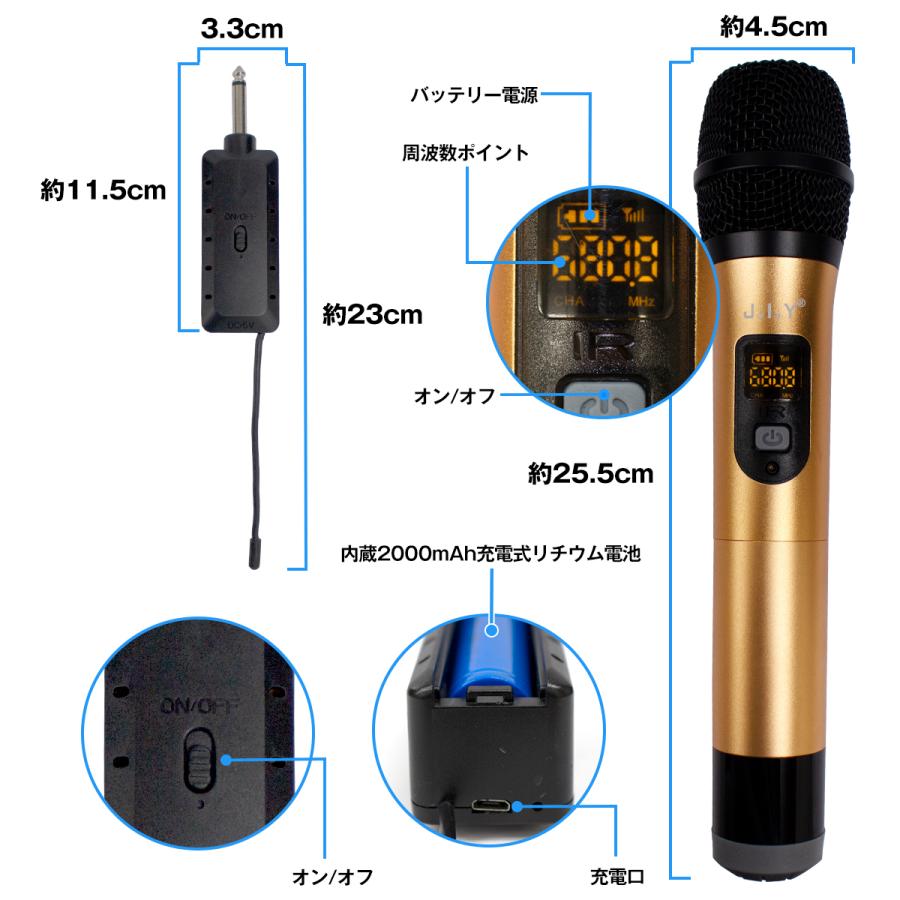 ワイヤレスマイク ハンドマイク 無線 コードレス プロフェッショナル