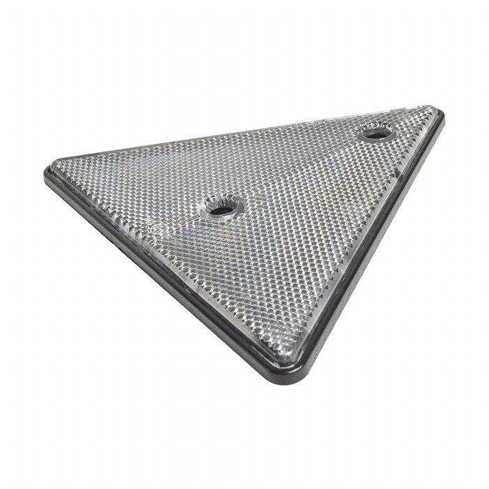 2枚 15cm トレーラー トラック 三角 リフレクター 反射板 クリア/白