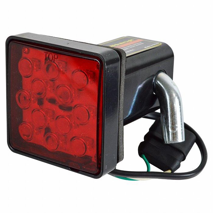 LED ライト付き 2インチ用 ヒッチカバー レッドレンズ 50角 50mm 角 