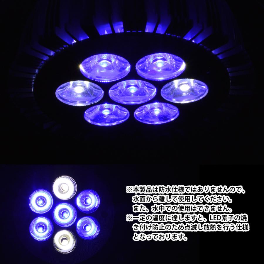水槽 用 スポット ライト 電球 7LED 14W 青5/白2灯 口金 E26