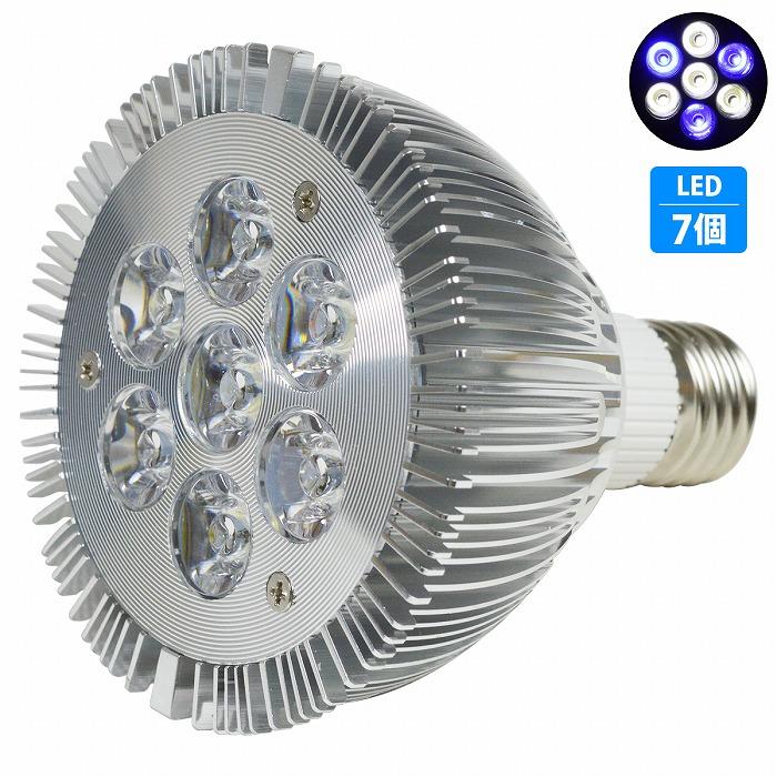 LEDスポットライト　3台セット電球色 AS43973 定価¥50,000-以上 水槽 用 スポット ライト 14W 電球 7LED 白4/青3灯 口金 E26