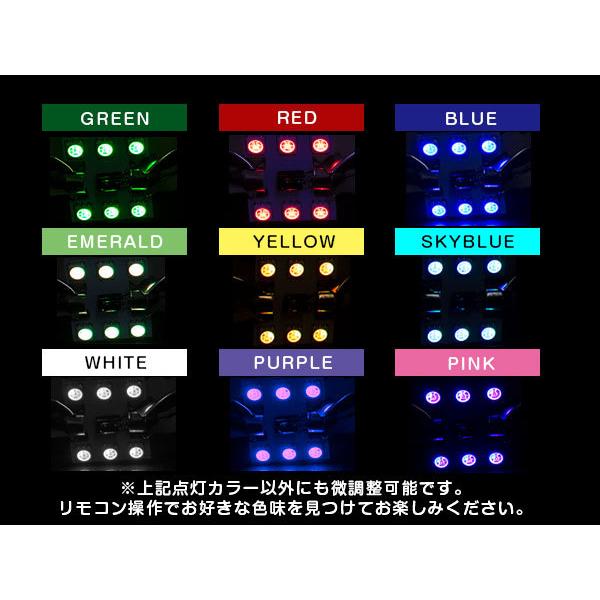 T10×31mm D31 24Vリモコン式 RGB LEDルームランプ 6SMD ホワイト 赤 緑