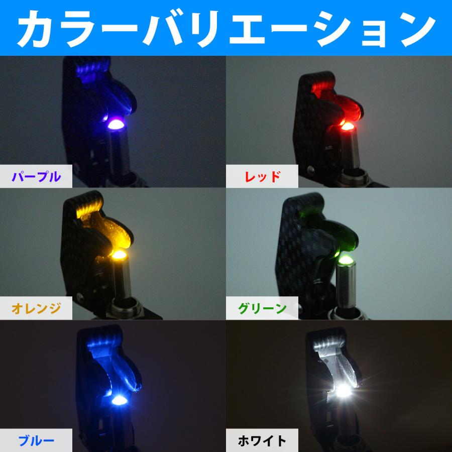 送料220円】[紫/パープル] LED搭載 ミサイルスイッチ ON/OFF トグル 
