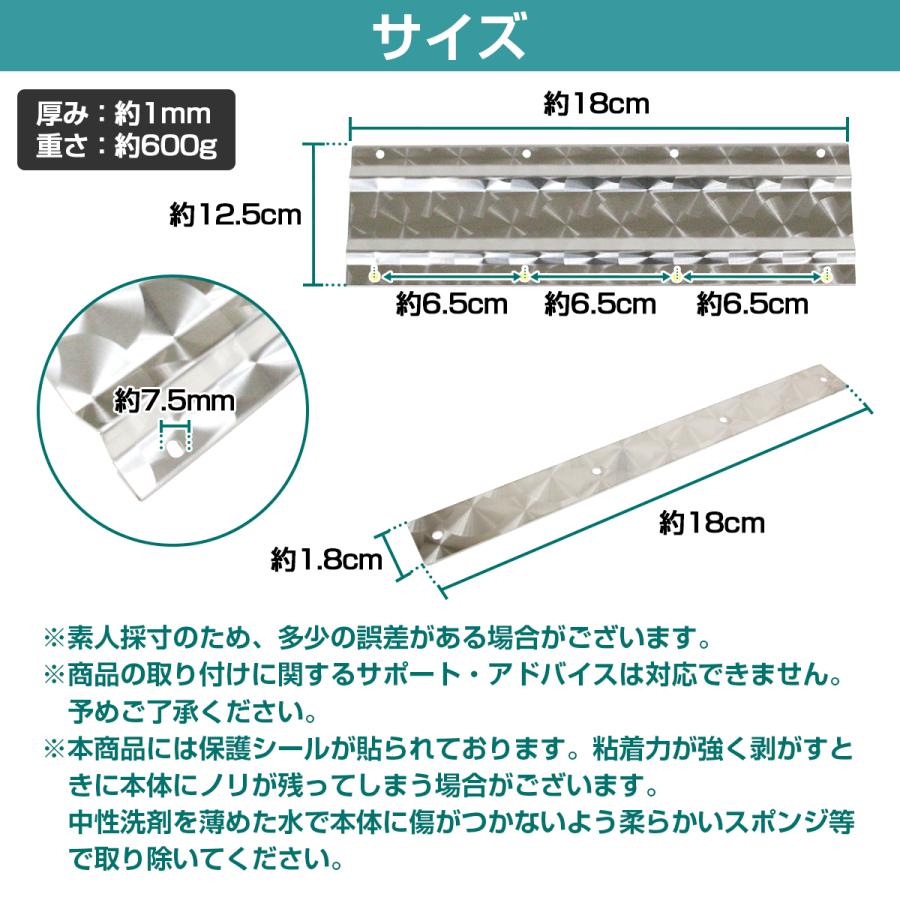 ステンレス製 SUS304採用 泥除けステー 180mm 18cm ウロコ柄 軽トラ